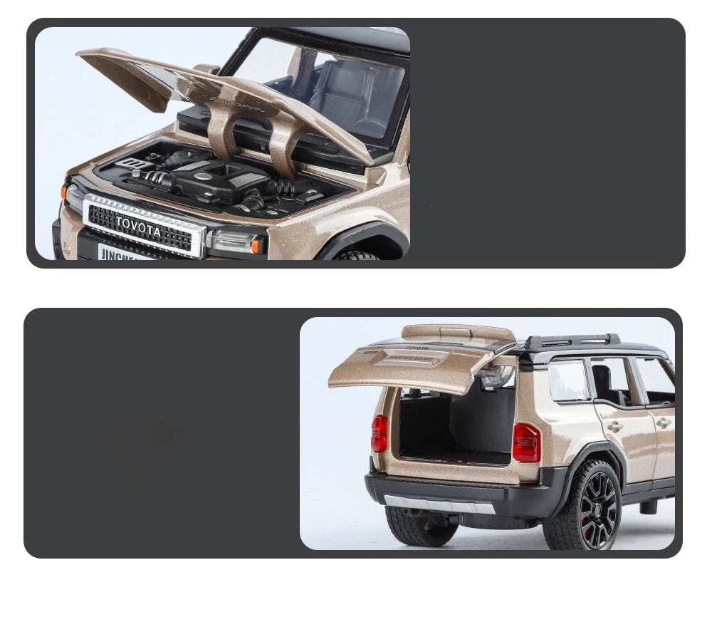 1/32 PRADO Land Cruiser Alloy Car Model Diecast Metal Off-road Vehicle Car Model Simulation Sound and Light Toy Gift
