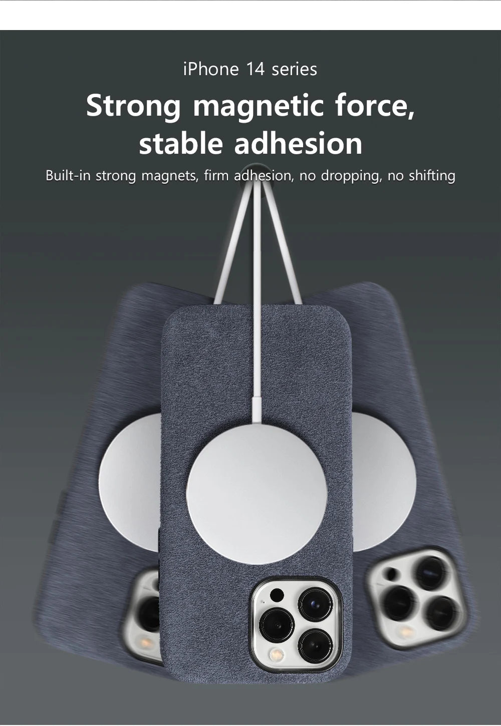 for Magsafe Case Soft Suede Fur Car Leather Phone Case for iPhone 14 Pro Max 14Pro 14 Plus  Back Cover