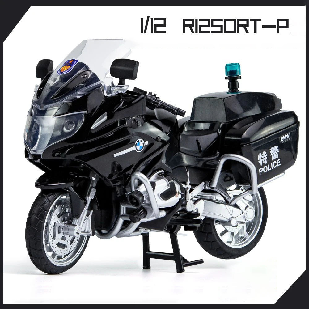 1:12 BMW R1250RT-P Police Diecast Motorcycle Model Toy Replica With Sound & Light birthday gift christmas gift Collection bike