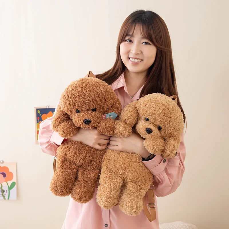 Cute Teddy Dog Plush Backpack Soft Shoulder Bag
