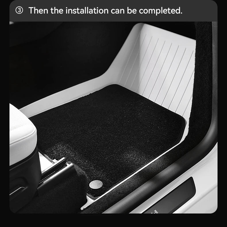 TPE Floor Mats Set with Metal Pedals for Tesla Model Y Juniper Integrated Trunk Liner All Weather Protection