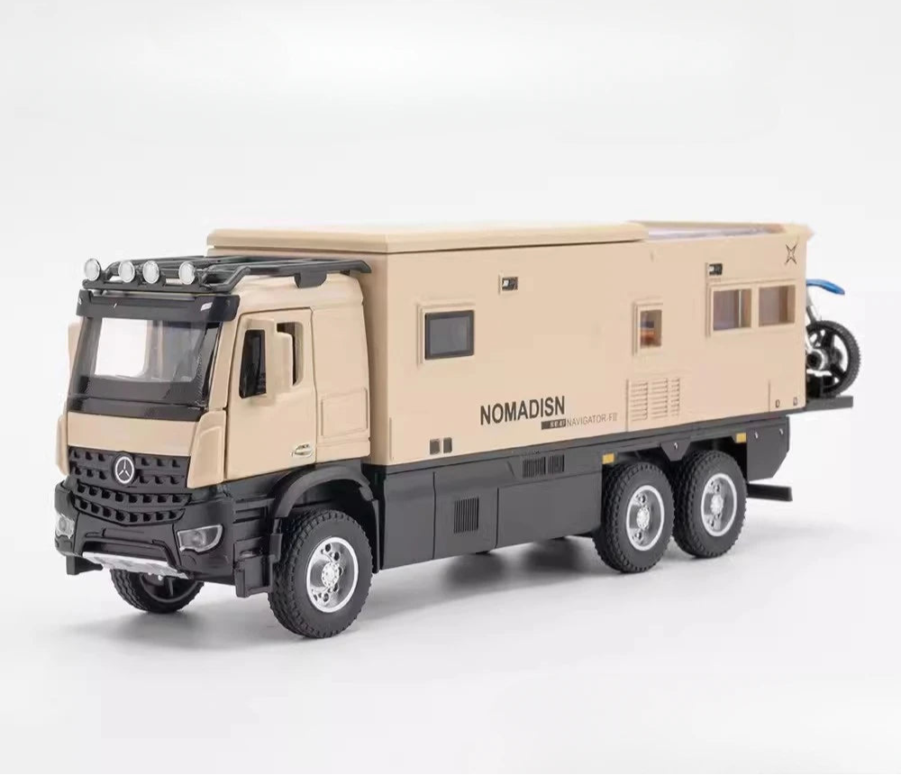 RV Toy Car Model Alloy Diecasting Pull Back with Sound Light High Simulation Models Vehicles for  Gifts