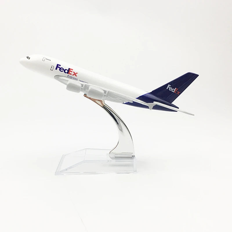 16CM FedEx Cargo Airbus A380 Aircraft Model
