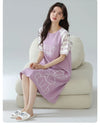 Women’s Cotton Nightgown – Korean Style Cute Print, Summer Short Sleeve Sleepwear Dress