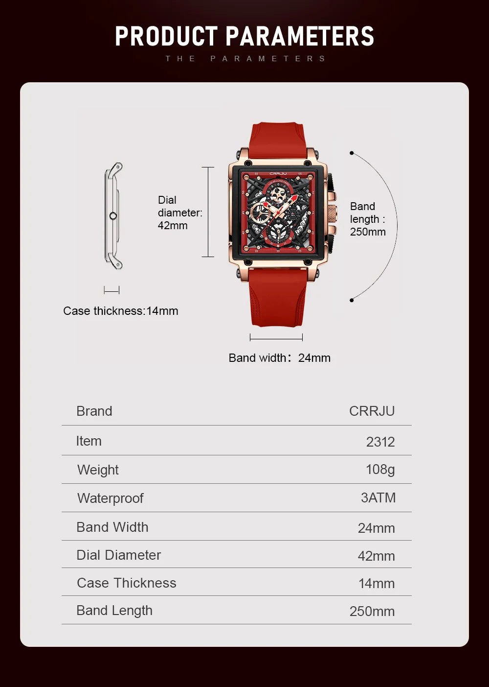 Men's Sports Chronograph Wrist Watch For Men Army Silicone strap Square Quartz Stop Watch Clock Man Relogios Masculino