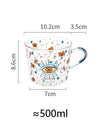 500ml Creative Glass Scale Handgrip Mug Breakfast Milk Coffee Couple Mug Home Tumbler Water Drinkware Fruit Juice Cups
