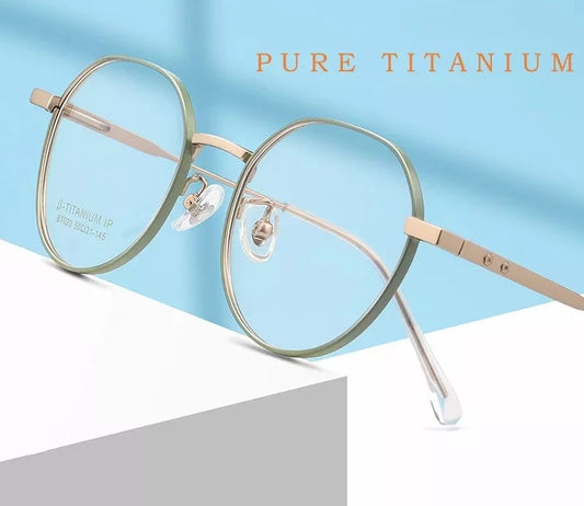 Ultra Light Wide Edge Design Fashion Polygonal Pure Titanium Retro Myopia Optical Prescription Glasses Frame Women