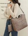 Big Black Shoulder Bags Large Soft Leather Crossbody Handbag Travel Tote Bag