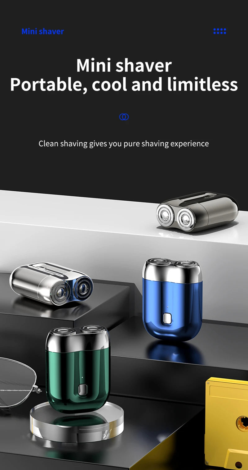 Xiaomi Double-headed Mini Magnetic Shaver Type-C Charging Silent Washable Electric Shaver Portable Men Women Electric Razor