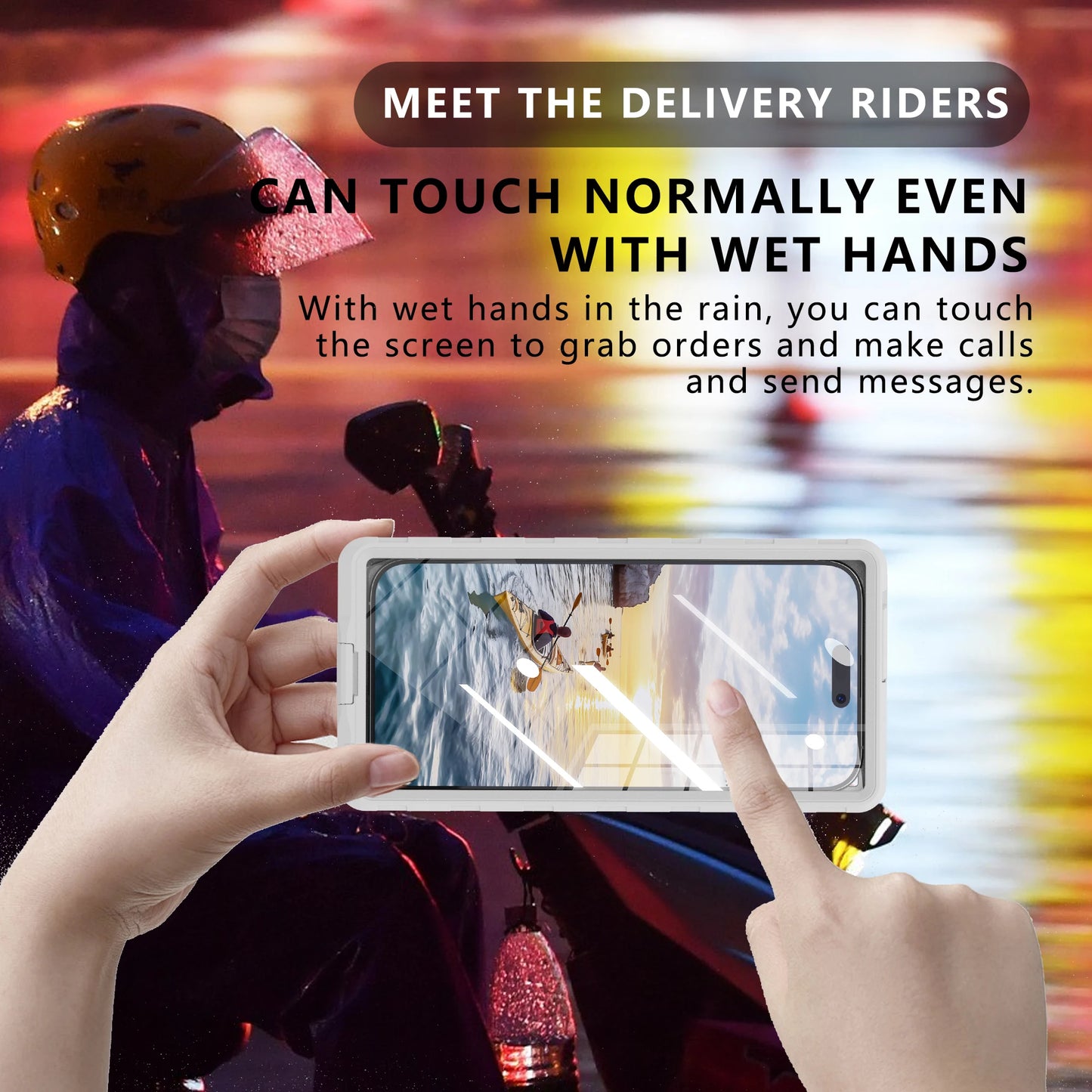 Waterproof Phone Case, New, Transparent, Universal, Underwater Touch Screen, Dust and Drop Protection, IP68, 6.9"