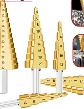 4-12 4-20 4-32 MM HSS Titanium Coated Step Drill Bit Drilling Power Tools for Metal High Speed Steel Wood Hole Cutter Cone Drill