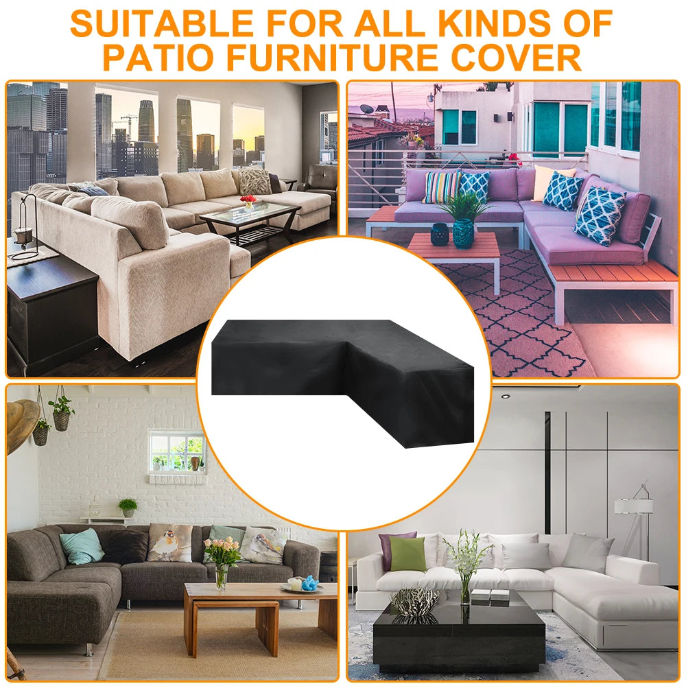 Waterproof V Shape Outdoor Sofa Cover Garden Rattan Corner Furniture Dustproof Rain Snow Protector