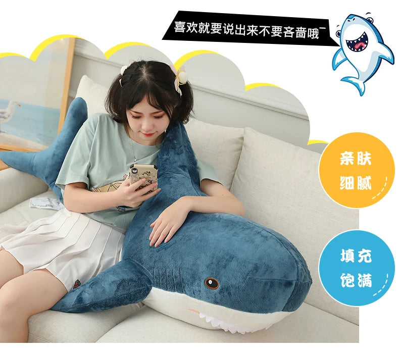 Colorful Shark Plush Stuffed Animal Soft Fish Pillow