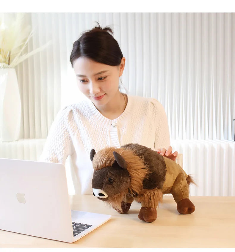 Lifelike Bull Buffalo Cow Bison Plush Stuffed Animal
