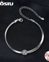 0.5CT Sparkling Moissanite 4MM Snake Chain Bracelet Women 925 Sterling Silver Lab Diamond moissanite