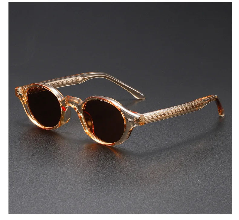 Vintage Oval Acetate Sunglasses With UV400 Protection