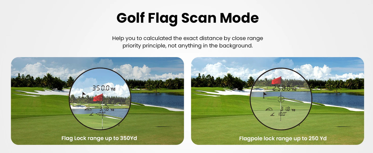 Laser Range Finder PF210 Black,660 yd Golf Rangefinder,600M Golf Distance Meter  Fast Flagpole Lock, Great for Golfing