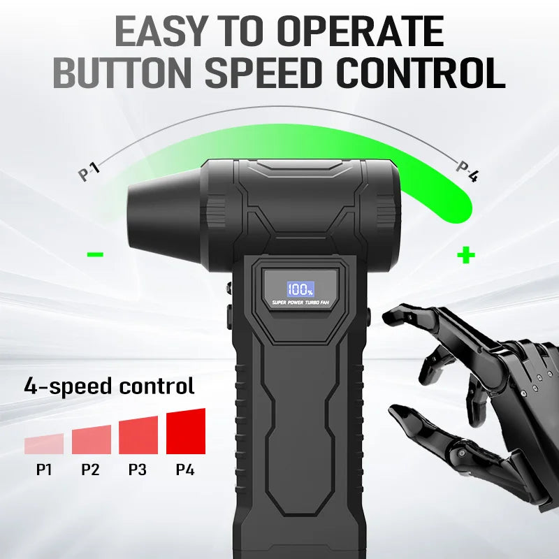 Air Blower Portable Turbo Fan 580000RPM Electric Cleaning Tool Rechargeable Dust Blower for Home Office