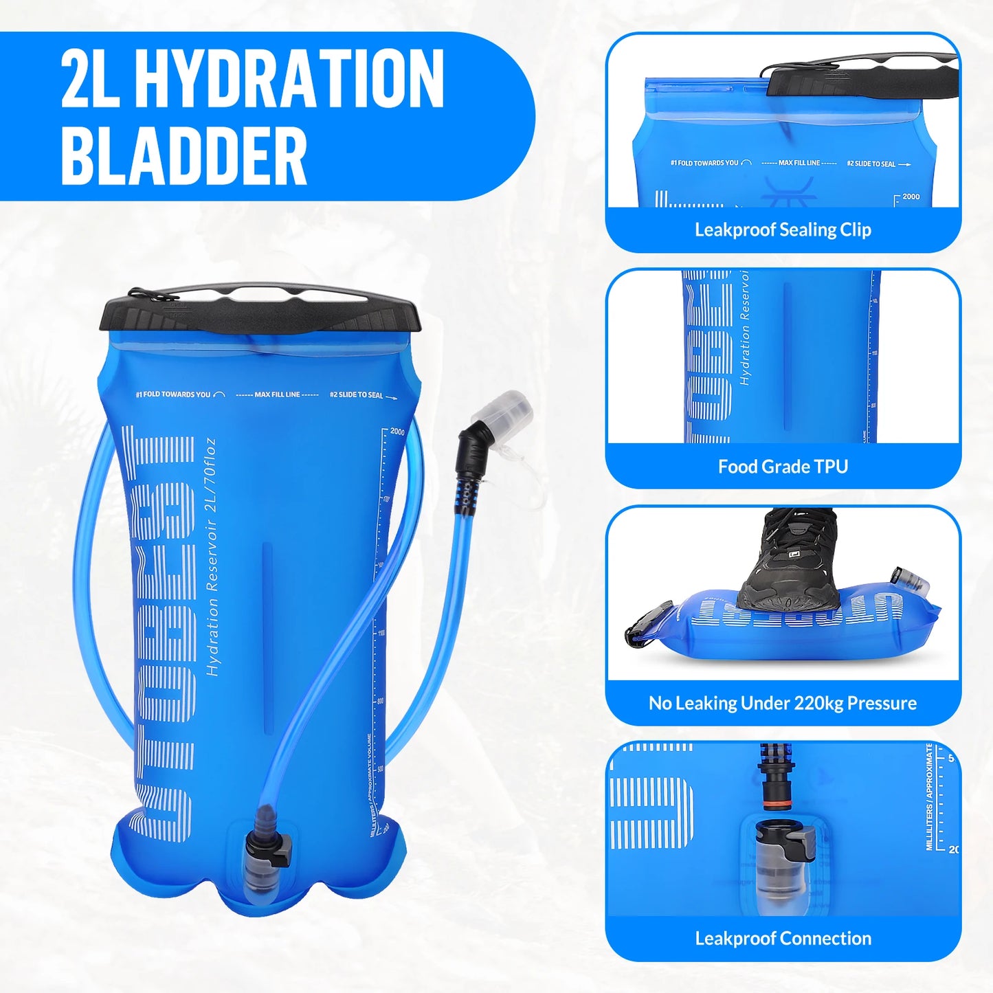 Trail Running Backpack 10L Ultra Lightweight Hydration Vest with 2L Water Bladder for Outdoor Hiking Cycling Marathon