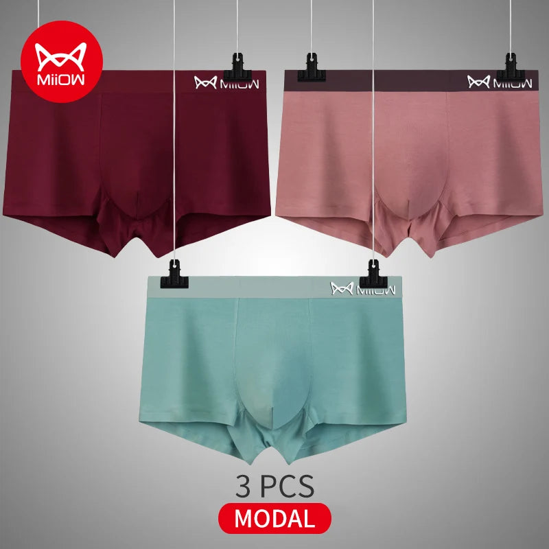 3-Pack Men’s Modal Graphene Boxer Shorts – Antibacterial Crotch, Comfortable Fit