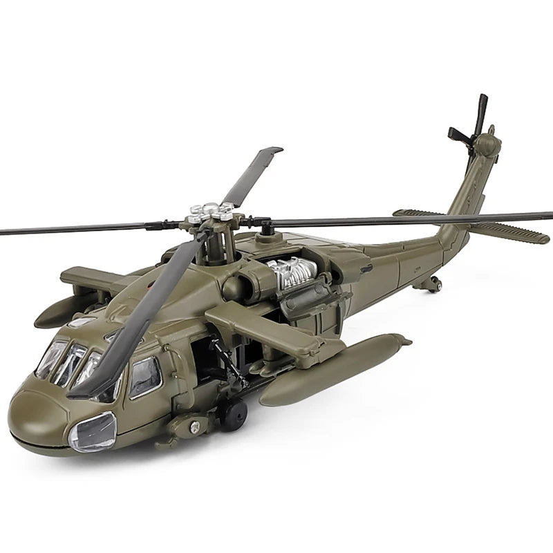 UH60 Hawk Utility Helicopter Metal Model Aircraft Sound and Light Display Toy