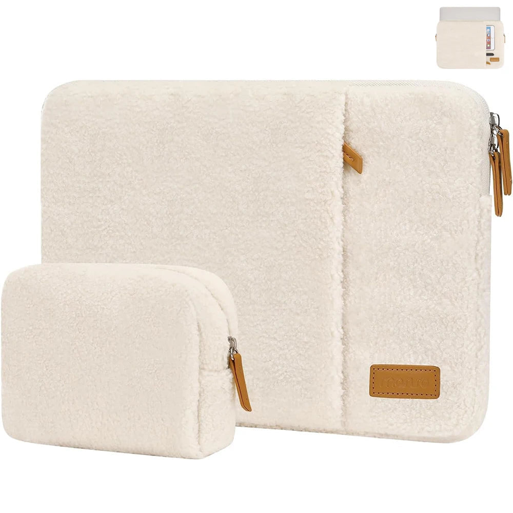 Laptop Sleeve for Macbook Pro 14 Case 13-13.3 inch Plush Notebook Carrying Case Cute PC Cover Shockproof Computer Briefcase Cove