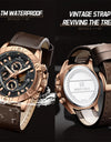 Men High Quality Multifunction Chronograph Leather Business Sports Wristwatches