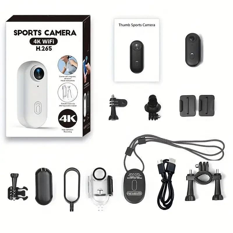 Mini 4K Thumb Action Camera with WiFi Remote Control and Electronic Image Stabilization