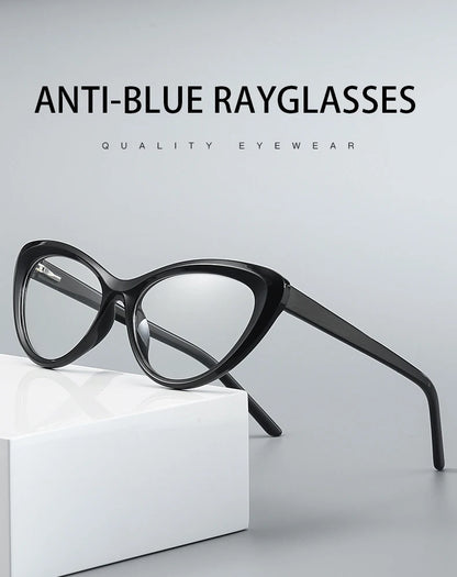 HONGMEI Women's  Cat's Eye Fashion Eyeglasses Frames Anti-Blue Light Reading Glasses Customizable Myopia Hyperopia Myopia