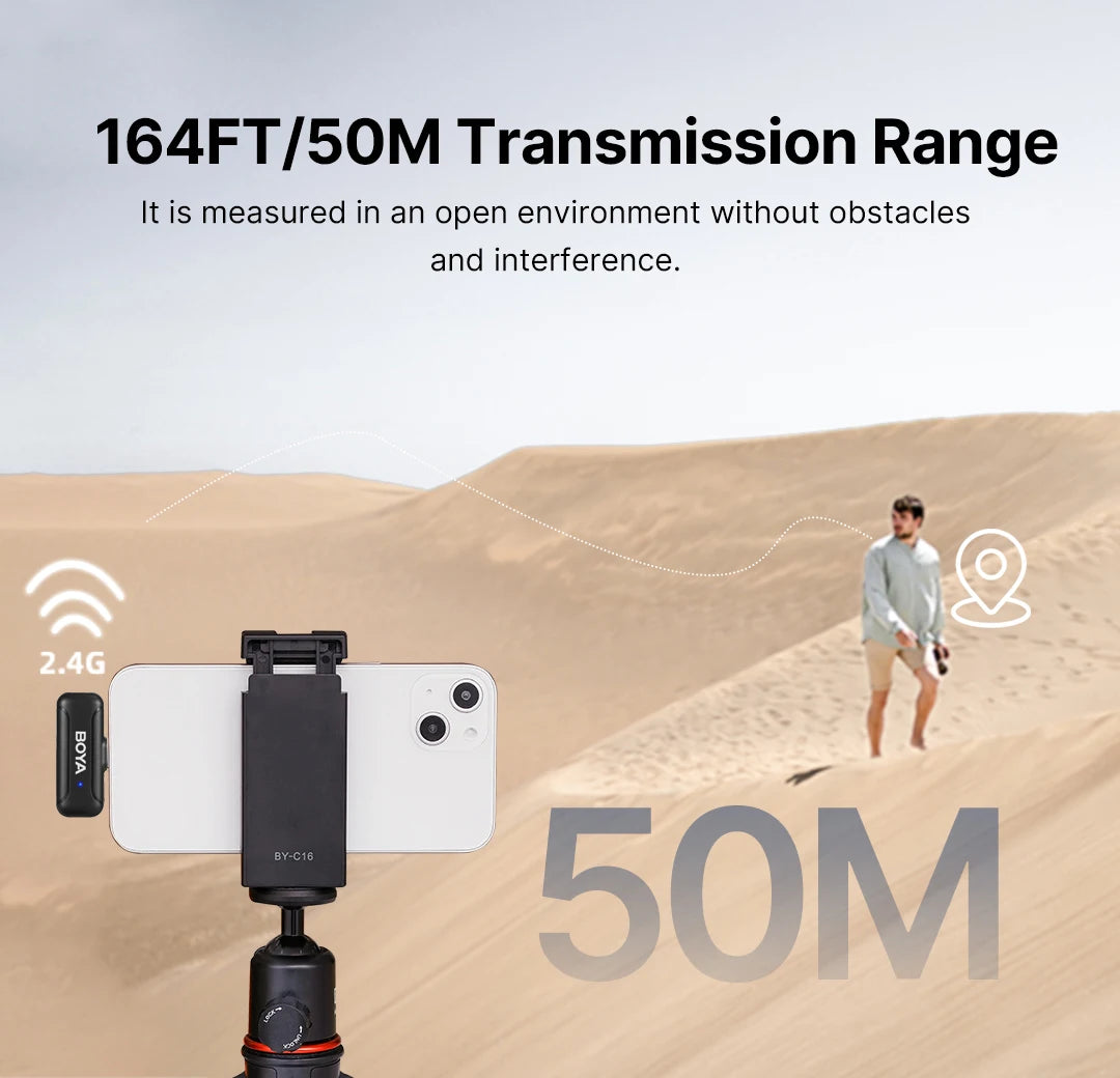 Wireless Lapel Microphone for iPhone Android Type-C Smartphone DSLR Camera PC Laptop Youtube Recording Streaming BY-WM3T2