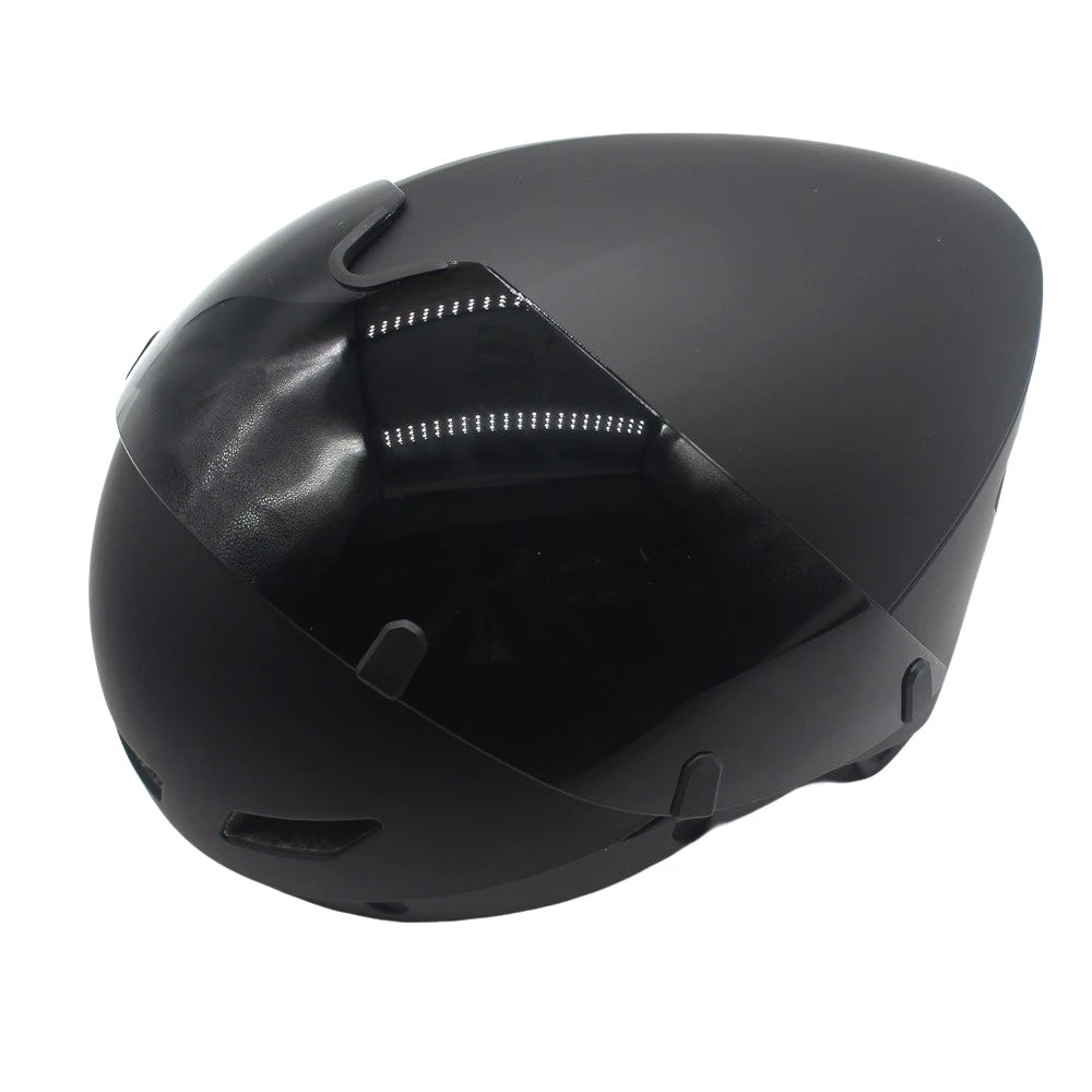 Aerodynamic Triathlon Cycling Helmet With Magnetic Goggles