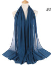 Muslim Chiffon Hijab Women Bubble Chiffon Scarf For Women Ladies Veil Muslim Islam Solid Color Malaysia Wrap Scarves