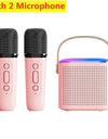 Y1 Wireless Dual Microphones Karaoke Machine KTV DSP System Bluetooth 5.3 PA Speaker HIFI Stereo Surround RGB Colorful LED Light