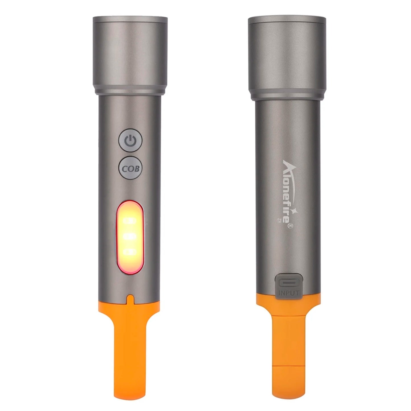 12W Zoom Rechargeable LED Flashlight With Red Green Blue And White Light