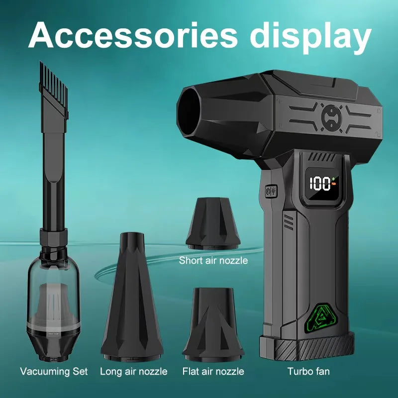 1310000RPM Turbo jet Air Blower Cordless Compressed Air Duster Ultra-Powerful Airflow (5 Adjustable Speeds)  Vacuum Cleaner