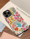 Wildflower Boho Embroidery Effect Flower Case for iPhone 16 15 Pro Max 14 Plus Protective 2 in 1 Double Deck Cover