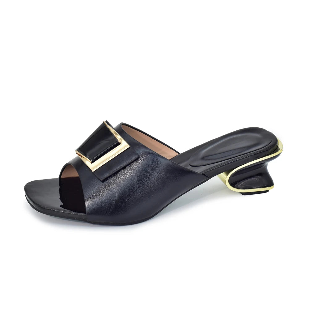 African Women Wedding Shoes Decorated with Rhinestone Italian Pumps Women Shoe Ladies Sandals with Heels Party Pumps