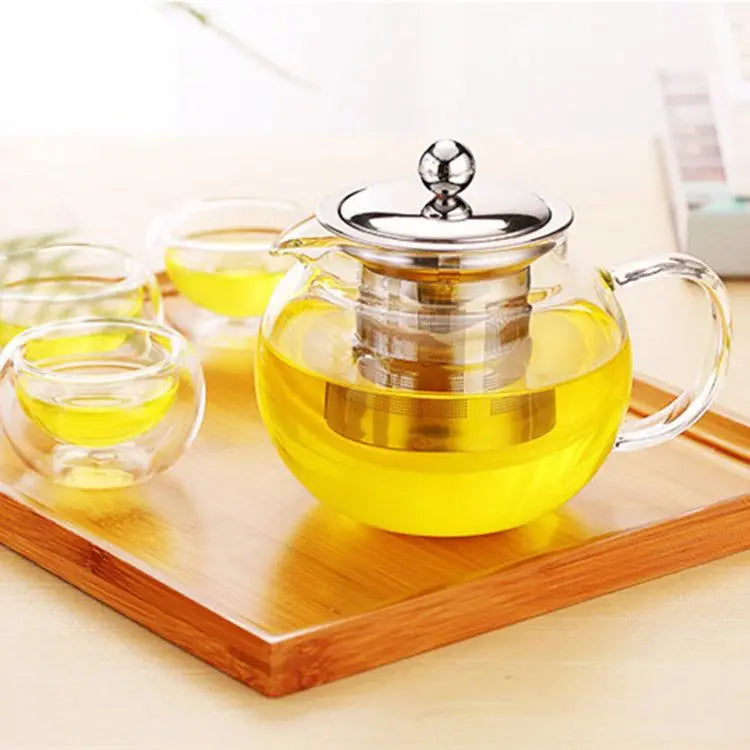 High Quality Heat Resistant Glass Tea Pot with Infuser 900ml Flower Tea Coffee Teapot