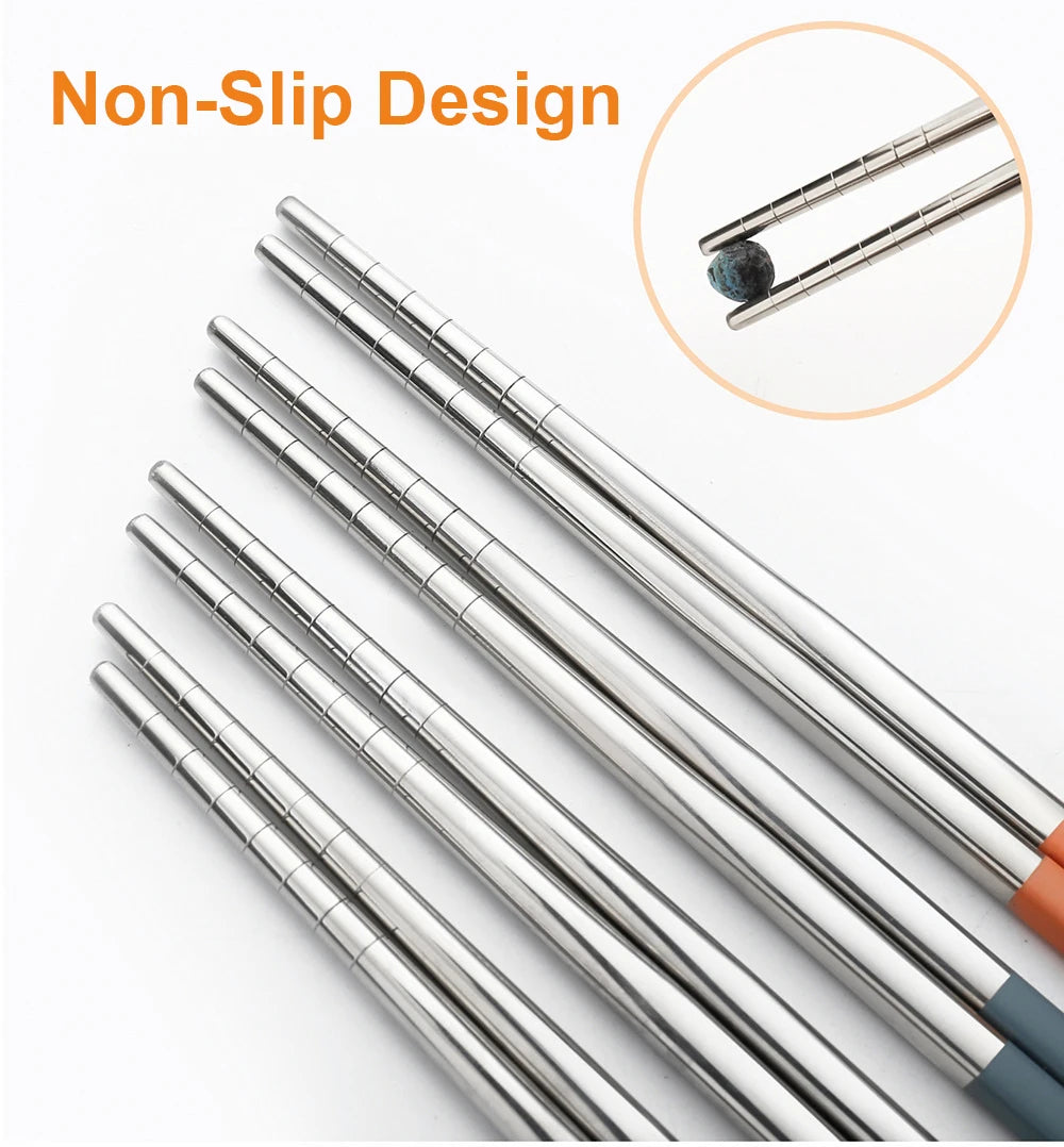 Portable Stainless Steel Cutlery Set with Storage Box, 304 Steel Fork Spoon, Travel Flatware for Student Outdoor, Dinnerware Set