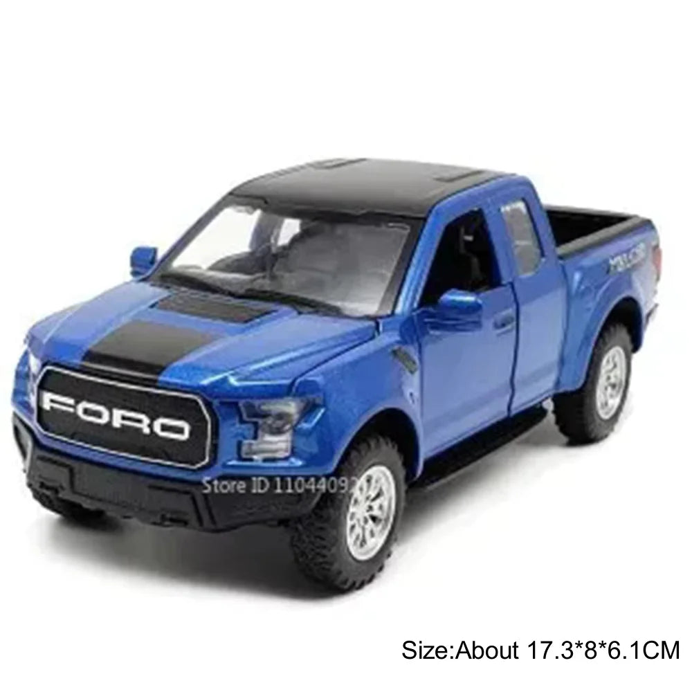 1:32 Scale Raptor F-150 BigFoot Pickup Car Model Toy Pull Back Sound&Light Off Road Truck Models Collection Gifts
