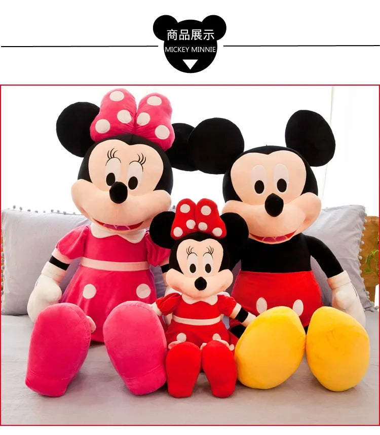Disney 35/50cm Mickey Mouse Plush Toys Kawaii Anime Mickey Minnie Stuffed Plushies Models Decoration Doll for  Birthday Gift