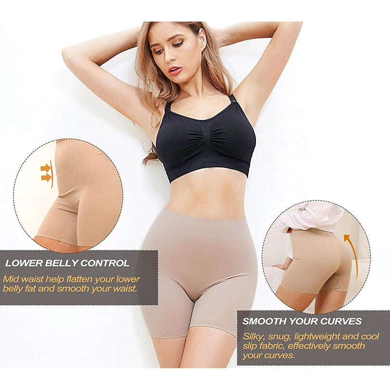 Anti Chafing Pants Invisible Under Skirt Shorts Ladies Seamless Smooth Underwear Ultra Thin Comfortable Control Panties