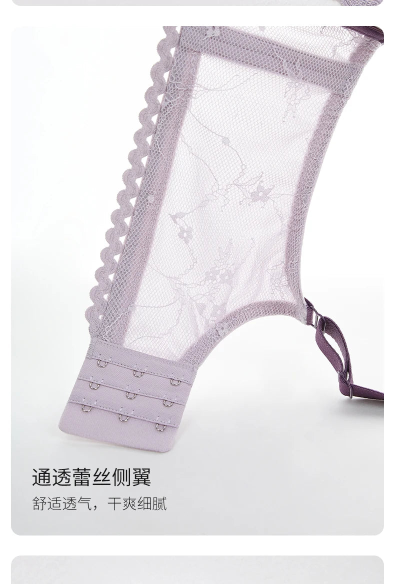 Womens Lace Thin Cup Push Up Underwire Bra