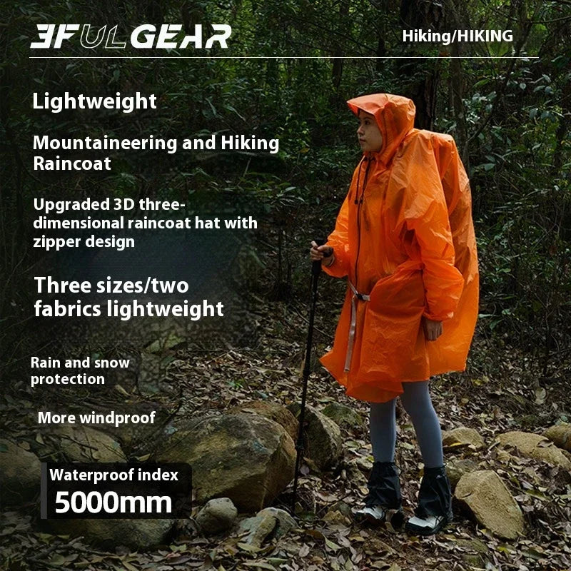 Ultralight Waterproof Zipper Raincoat for Hiking Camping and Travel