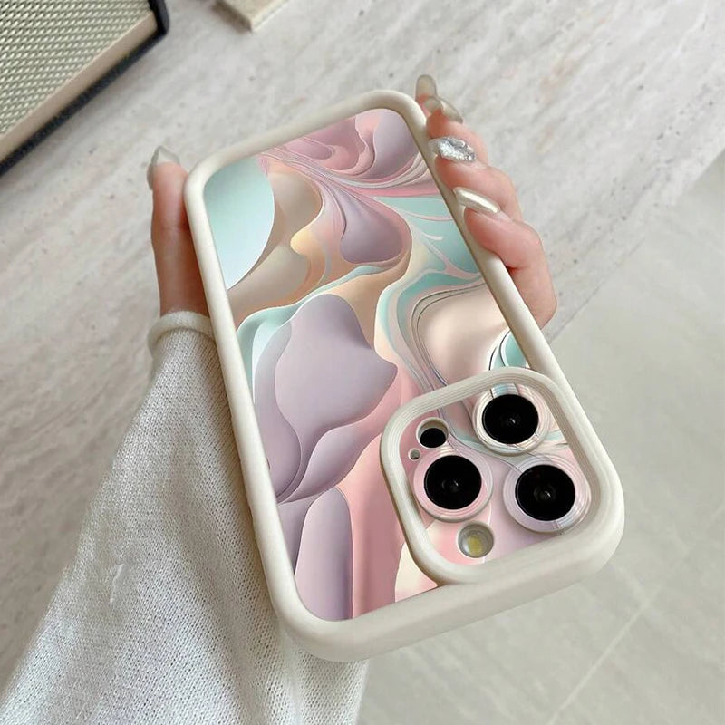 Cloudy Rainbow Design Print Phone Case for IPhone 14 15 16 17Air Pro Max 16E Shockproof Soft Cover