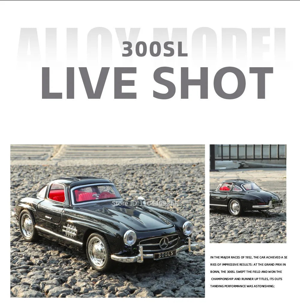 1:32 Scale 300SL GT63 V8 Sports Car Model Toy Metal Die-cast Sound Light Pull Back Vehicles Models Boys Hobby Ornaments Gifts