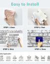 3D Tile Stickers, 3D Whitewash Brick Textures, Matte, 30cm x 30cm, Water and Mold Resistant, for Living Room Kitchen Wall Update