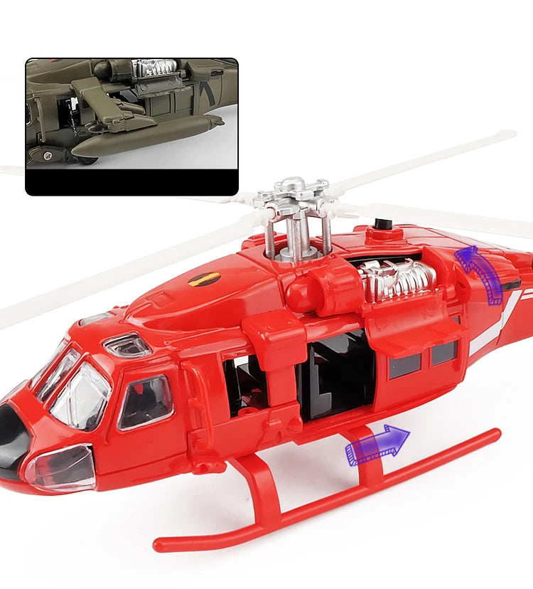 UH60 Hawk Utility Helicopter Metal Model Aircraft Sound and Light Display Toy