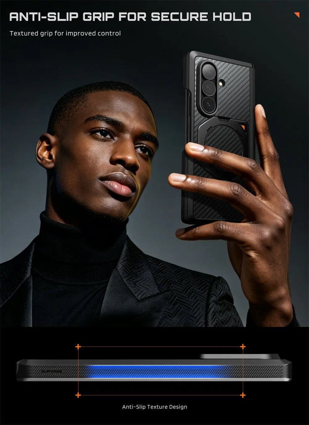 Full Body Rugged Phone Case with Magnetic Rotating Stand and Two Screen Protectors for Samsung Galaxy Z Fold 7 and Z Fold 8 Ultra