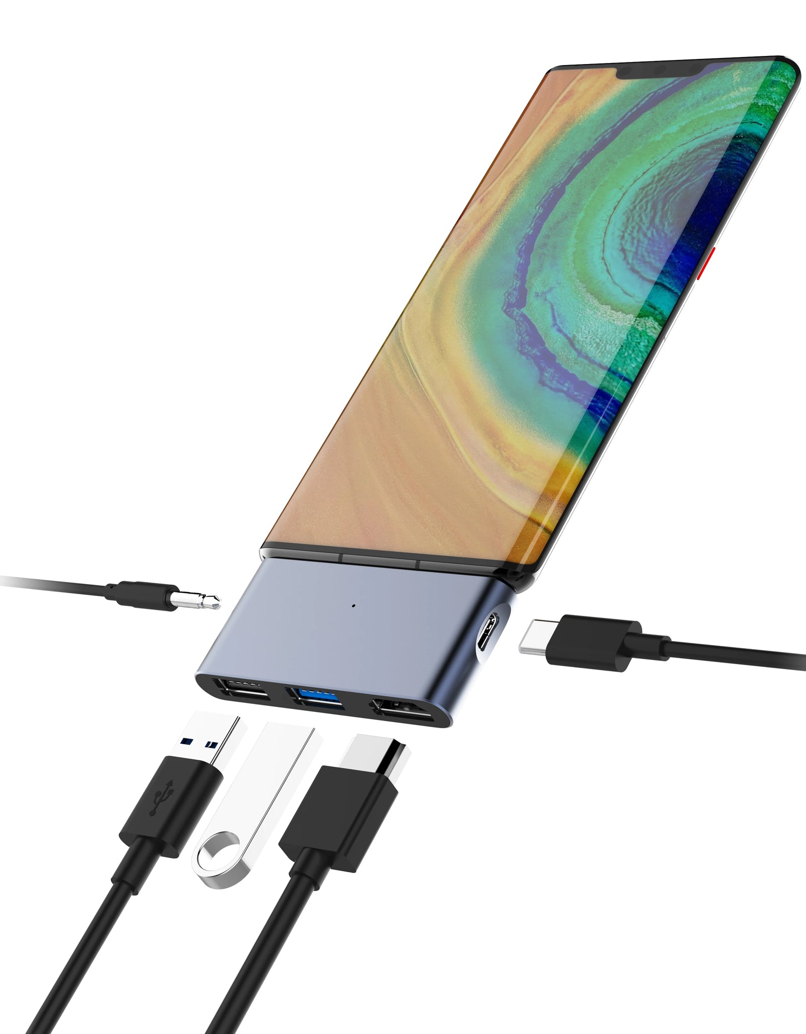 4K HDMI-compatible Display Dock Station Type C Hub 60W Charging  Station Dock Usb C To Earphone 3.5mm for Huawei Samsung Xiaomi
